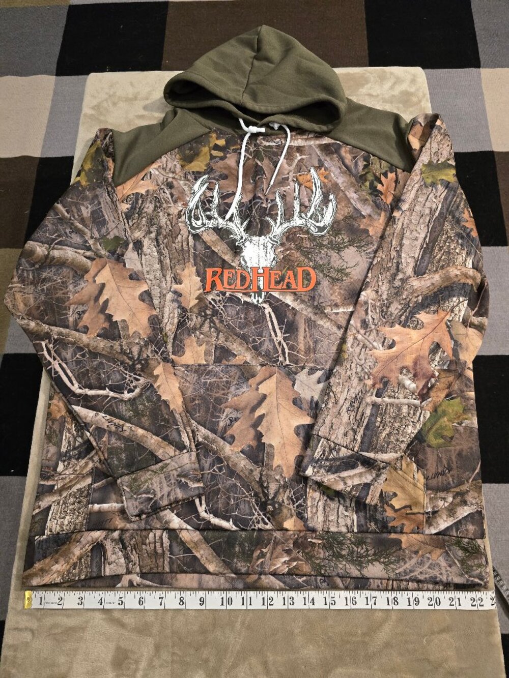 RedHead Camouflage Fleece Hoodie Deer Skull Graphic Men's Size Large (L)